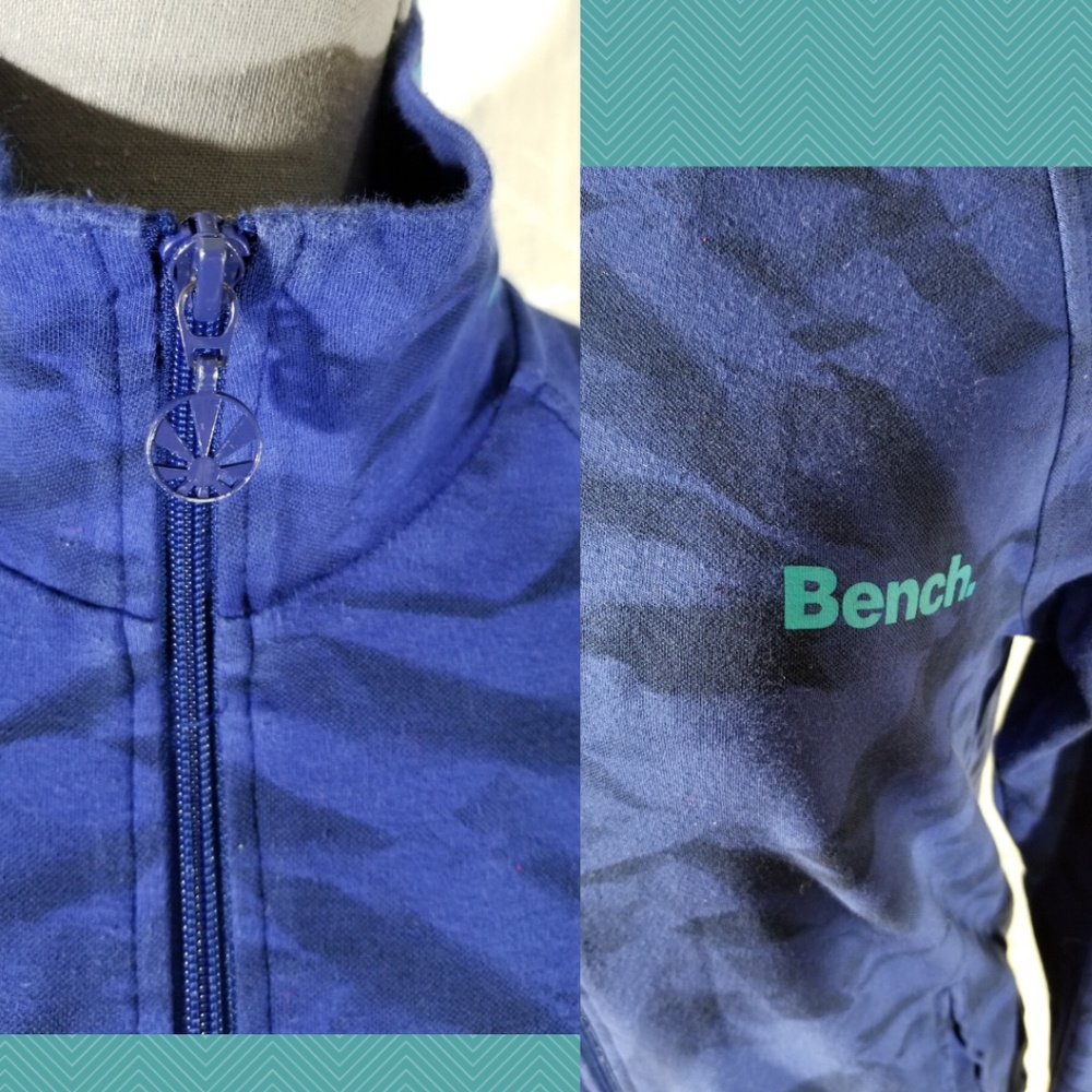 Bench Purple Printed Full Zip Sweatshirt Spellout - Picture 2 of 5